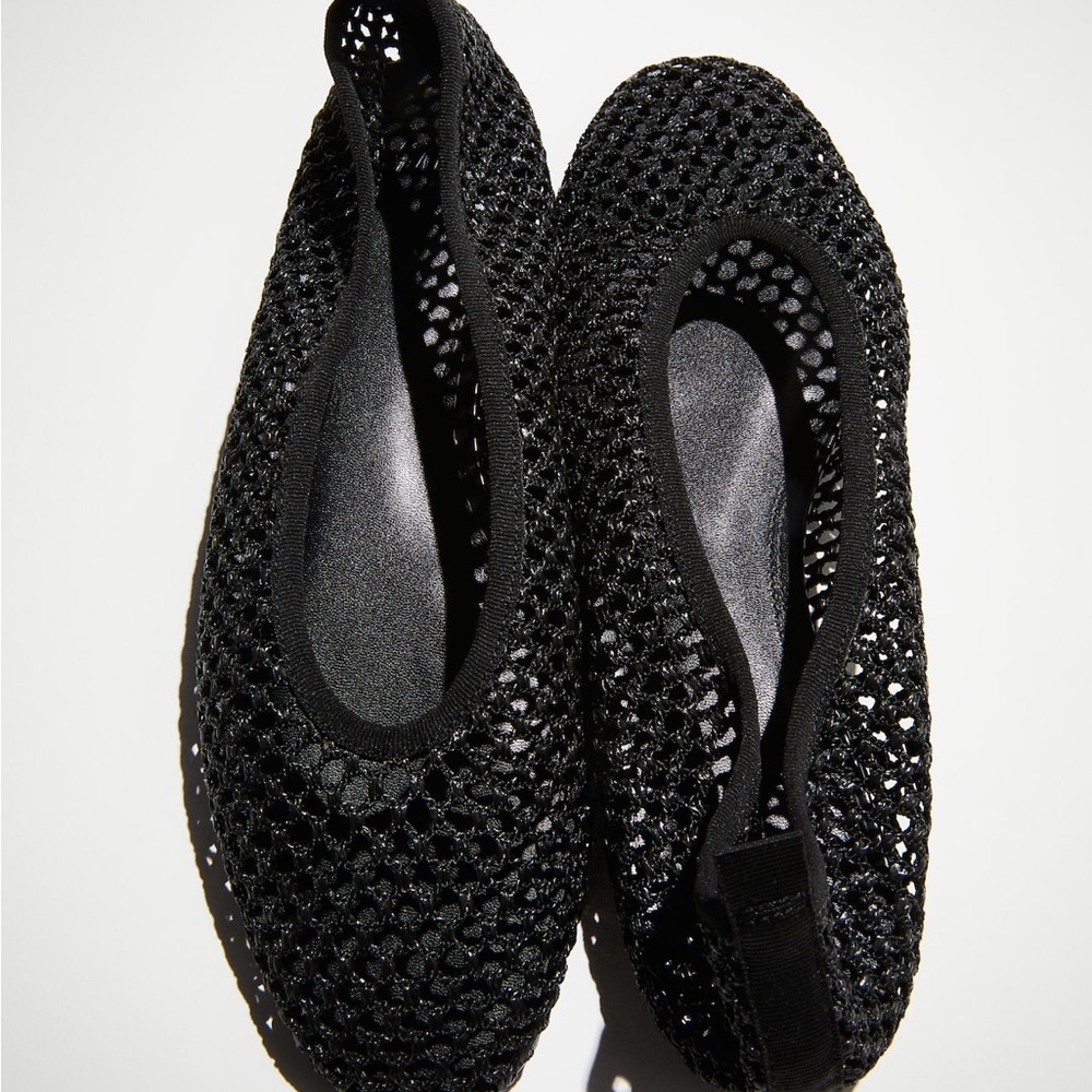 H&M Black Mesh Women's Braided Flats